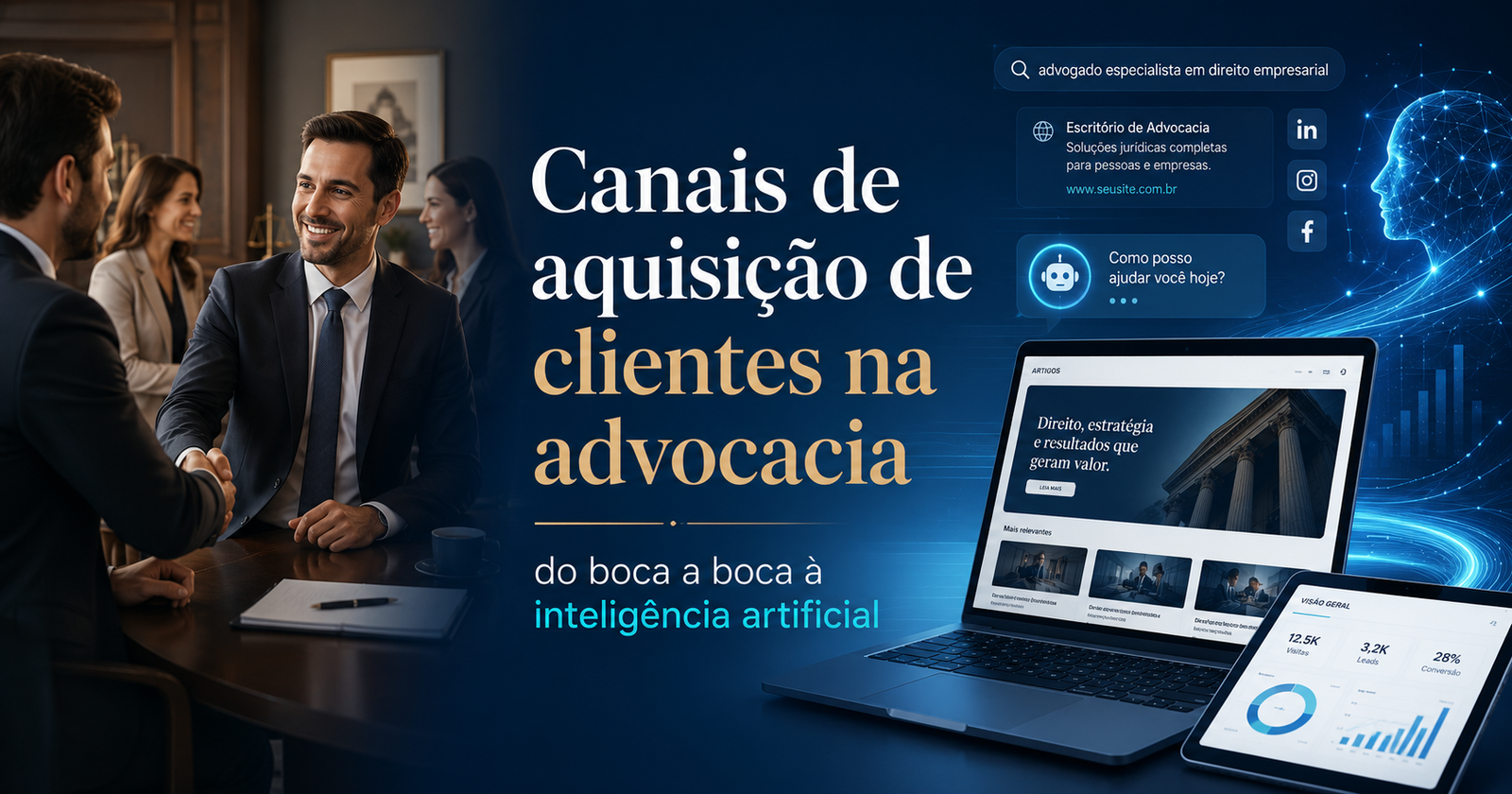 canais de aquisição de clientes na advocacia